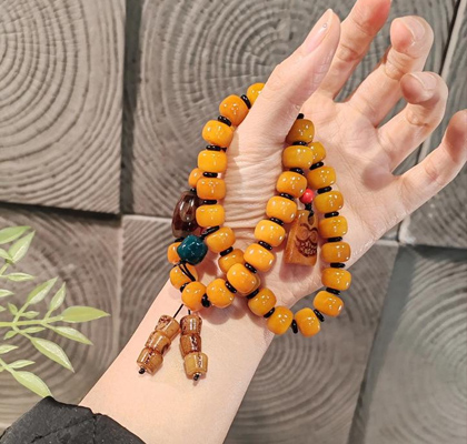 牦牛骨雕刻手串